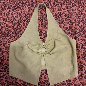 H&M Gold and Green Glitter Top